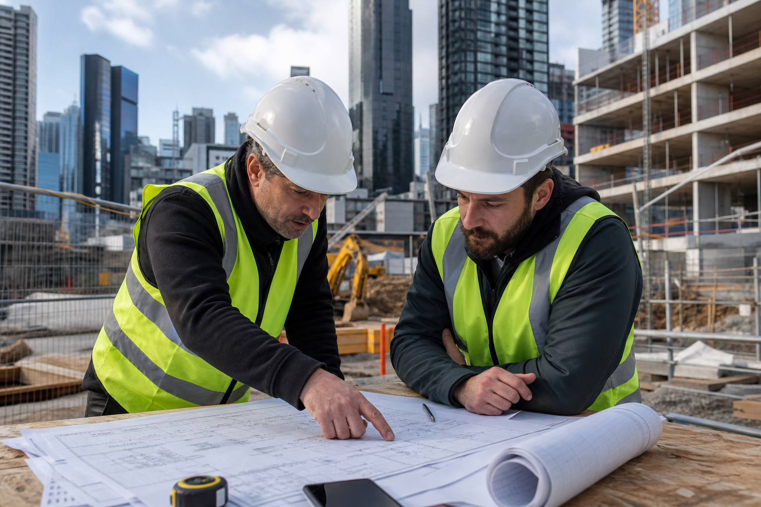 Construction cost review on site