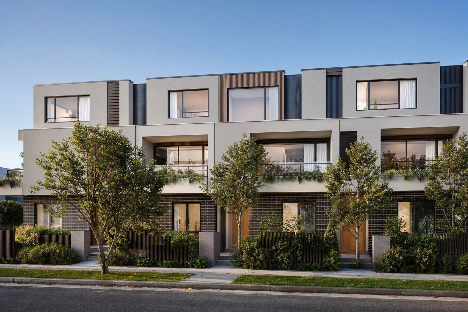 Townhouse streetscape Melbourne